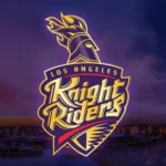 Los Angeles Knight Riders with logo in purple and golden color