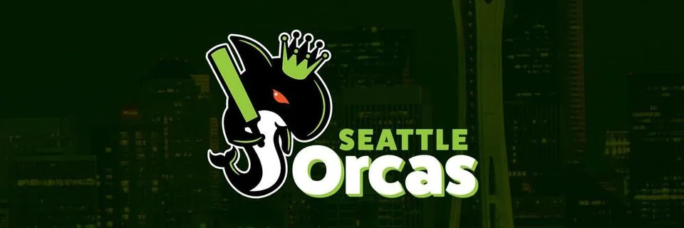 Seattle Orcas MLC team logo on a black back ground