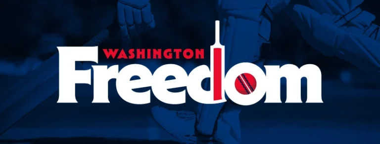 Washington freedom name and logo with bat in red white and blue